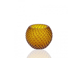 Vase Hobnail Globe 18 cm Amber