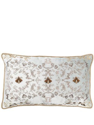 Les Ottomans hand-embroidered pillow, golden bee