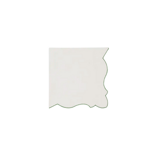 White linen napkin Angelina with light green finish 