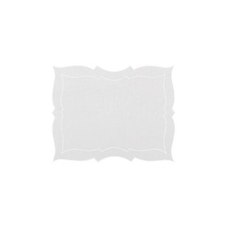 LGM placemat Parentesi rectangular white & pink trim