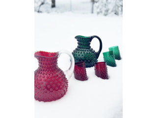 Anna von Lipa  Hobnail Glass Bottle green 