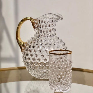 Paris Hobnail Jug 2L Crystal + Gold