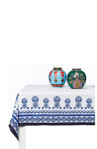 Medium Tablecloth (180X280) Big Pineapple Blue
