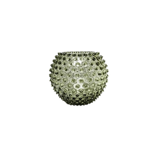 Vase Hobnail Globe 18cm olivegreen