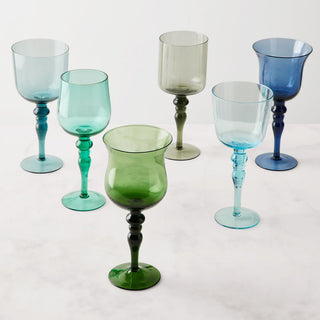 Bitossi Home Set 6 Goblets Texture Blue/Green Nuances