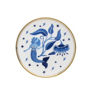 Bitossi Home dessert plate Blue Mermaid