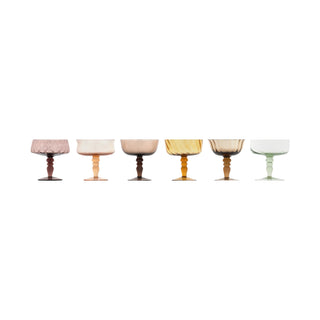 Bitossi Home Set 6 Goblets Assorted Shapes - Transparent Texture