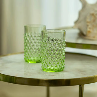 Hobnail glass in light green, Anna von Lipa